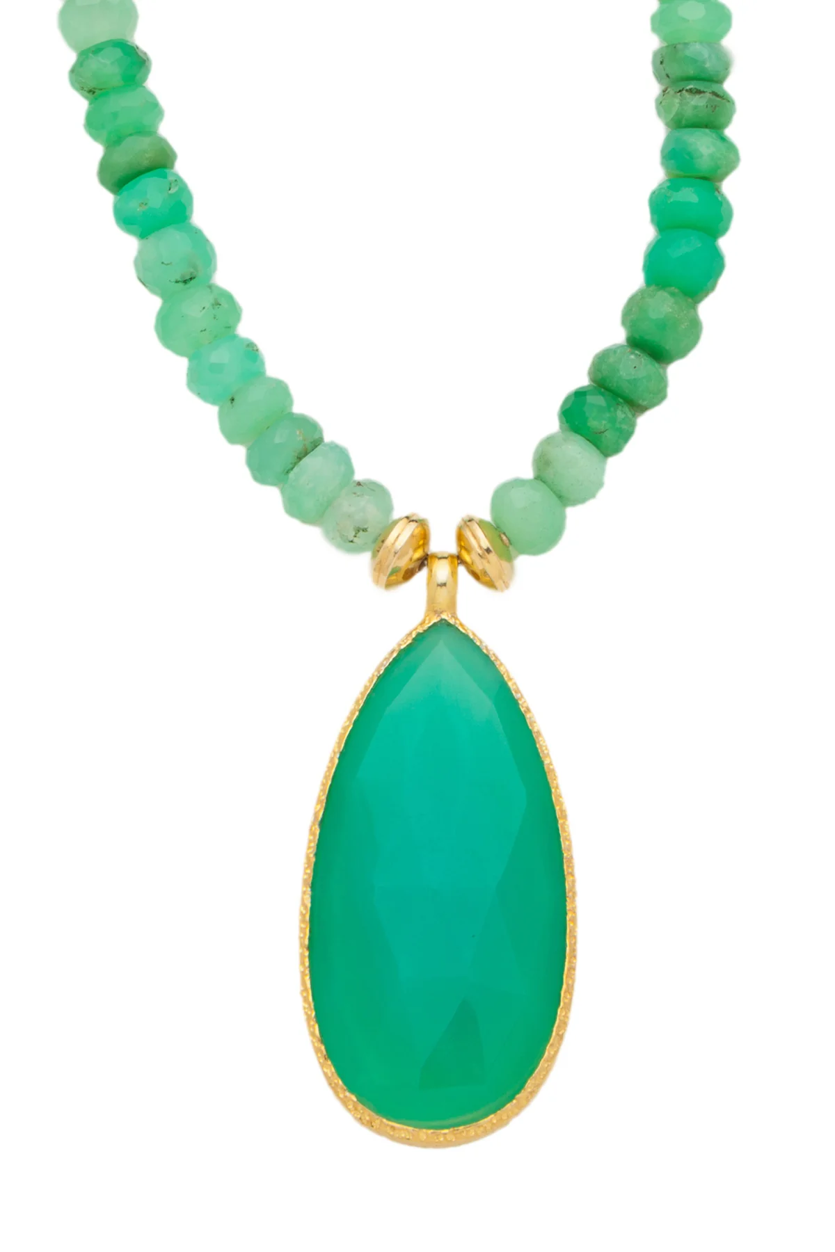 Chrysoprase Pendant and Beads